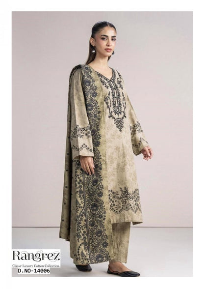 Rangrez Pakistani Designer Pure Cotton Printed Shalwar Suit