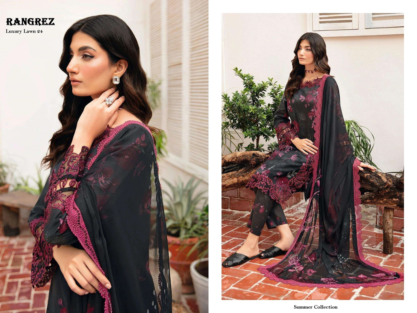 Rangrez Exclusive Pakistani Designer Cotton Embroidered Lawn Suit