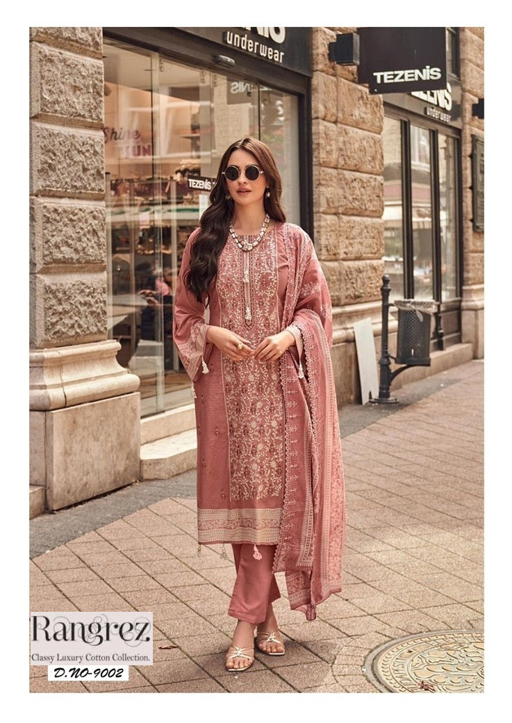 Rangrez Pakistani Designer Pure Lawn Cotton Printed Suit