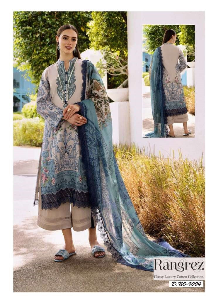 Rangrez Pakistani Designer Pure Lawn Cotton Printed Suit