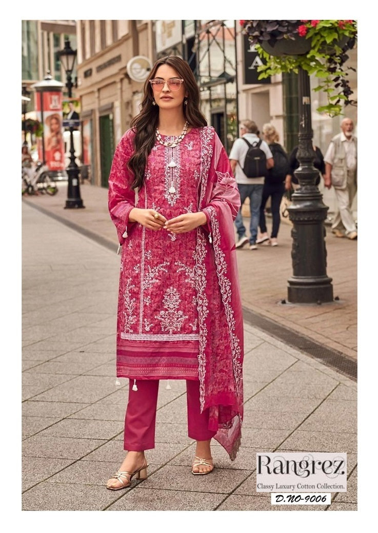 Rangrez Pakistani Designer Pure Lawn Cotton Printed Suit