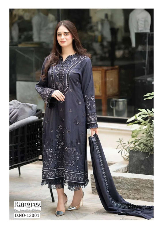 Rangrez Pakistani Designer Pure Cotton Printed Shalwar Suit