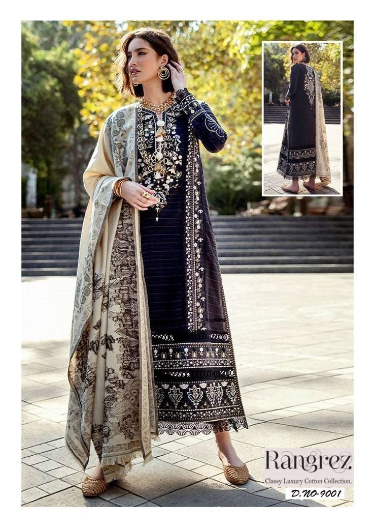 Rangrez Pakistani Designer Pure Lawn Cotton Printed Suit