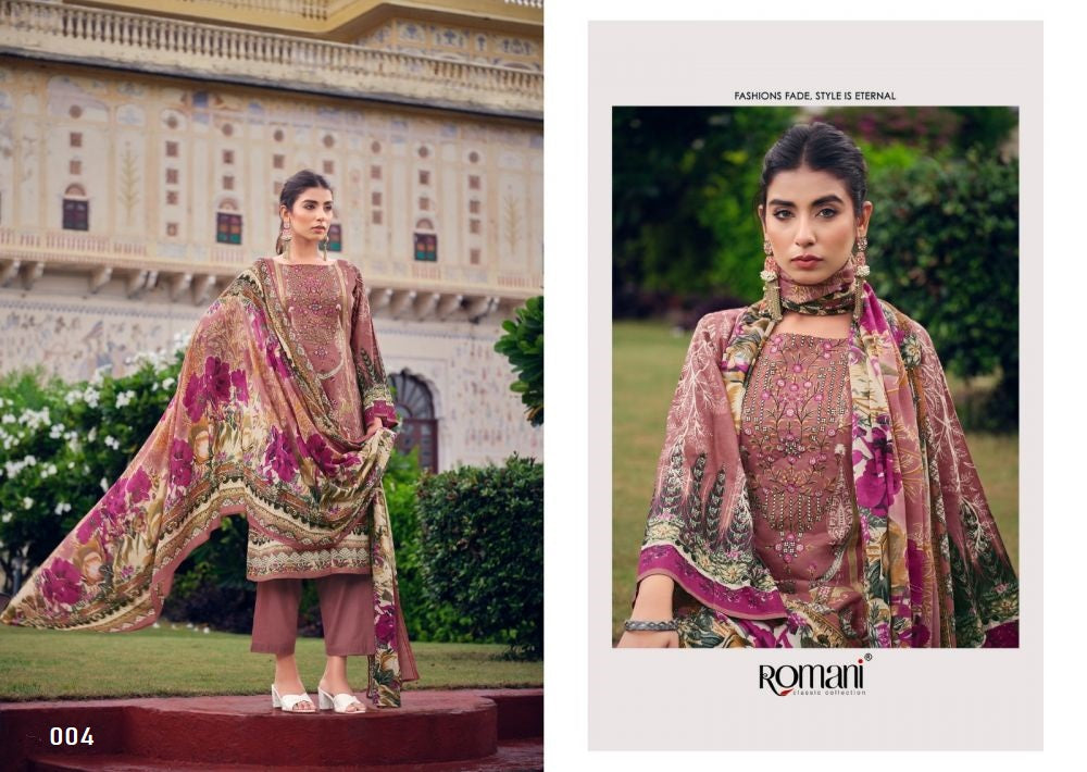 Romani Pakistani Designer Pure Cotton Embroidered Suit