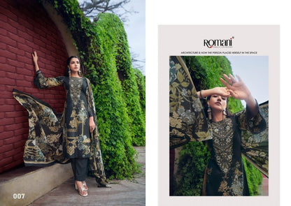 Romani Pakistani Designer Pure Cotton Embroidered Suit