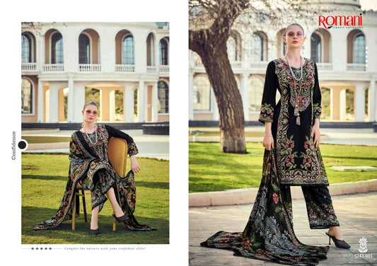 Romani Pakistani Classic Designer Pure Cotton Embroidered Suit