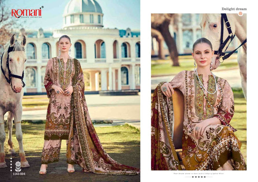 Romani Pakistani Classic Designer Pure Cotton Embroidered Suit