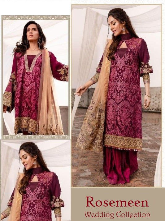 Rosemeen Pakistani Designer Hit Maroon Wedding & Party Wear Suit