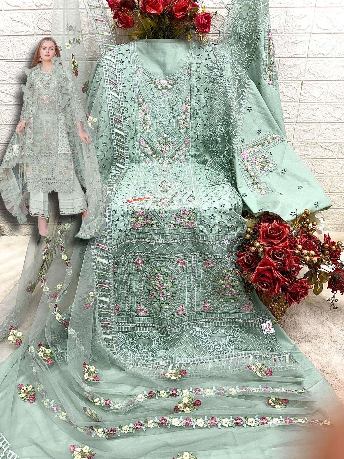 Rosemeen Pakistani Designer Luxury Hit Cotton Embroidered Suit