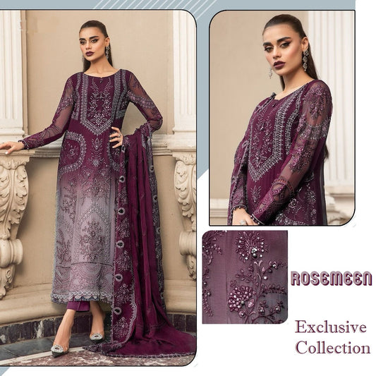 Rosemeen Pakistani Designer Shaded Color Hit Wedding Party Dress