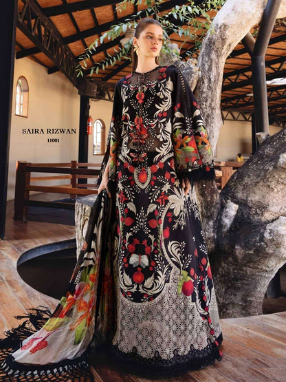 Saira Rizwan Pakistani Designer Pure Lawn Cotton Printed Suit