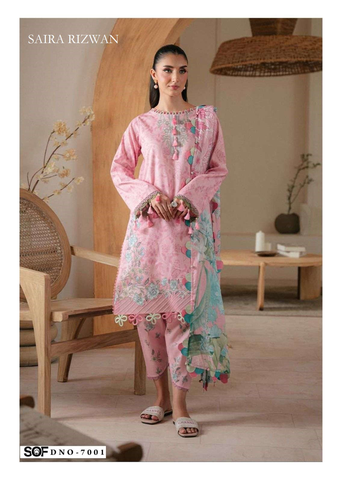 Saira Rizwan Pakistani Designer Pure Cotton Printed Suit