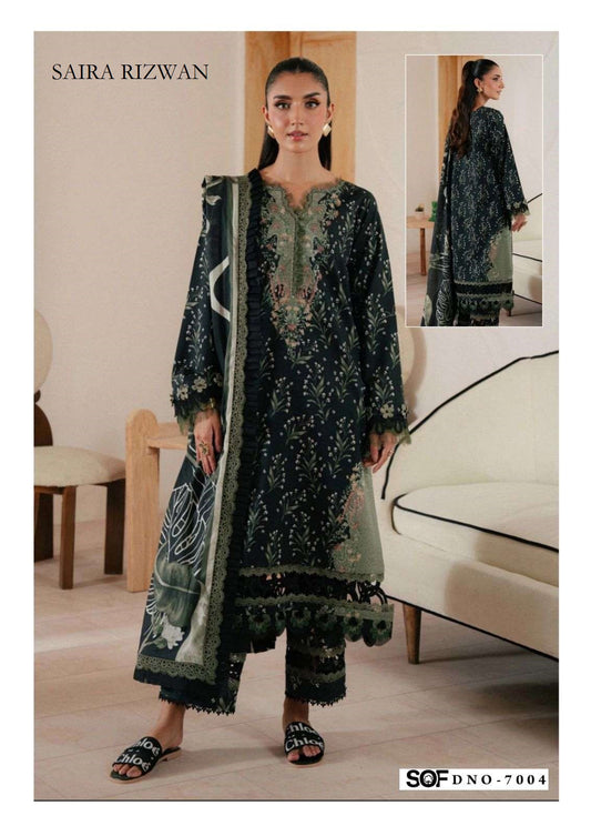 Saira Rizwan Pakistani Designer Pure Cotton Printed Suit