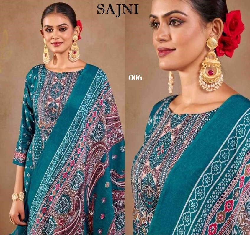 Sajni Pakistani Designer Classic Hit Pure Cotton Embroidered Dress