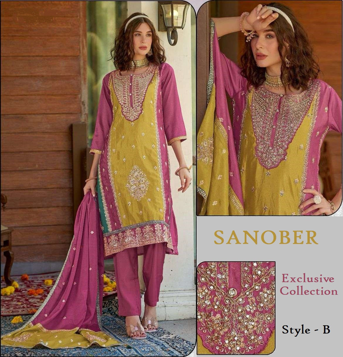 Sanober Pakistani Designer Eid Collection Wedding & Party Wear Suit