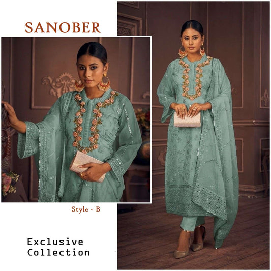 Sanober Pakistani Designer Dashing Wedding & Party Wear Suit