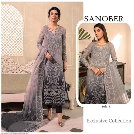 Sanober Pakistani Designer Dual Color Hit Wedding Party Dress