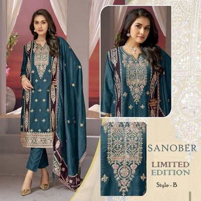 Sanober Pakistani Designer Eid Collection Luxury Wedding Party Suit