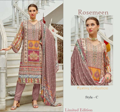 Rosemeen Pakistani Designer Muslin Wedding Party Wear Dress