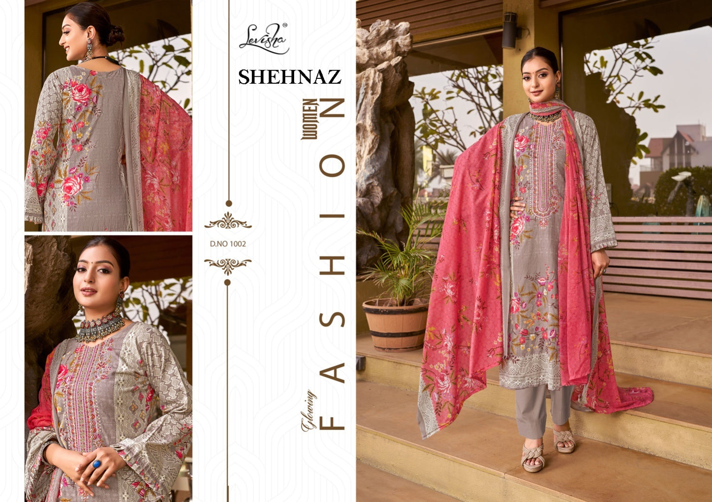 Shehnaz Pakistani Designer Pure Cotton Embroidered Suit