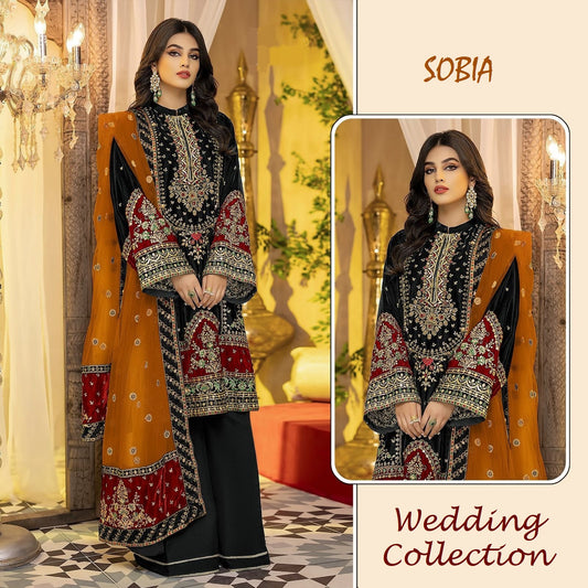 Sobia Pakistani Designer Hit Black Wedding & Party Wear Suit