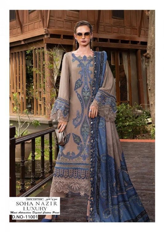 Soha Nazir Pakistani Designer Luxury Printed Lawn Suit