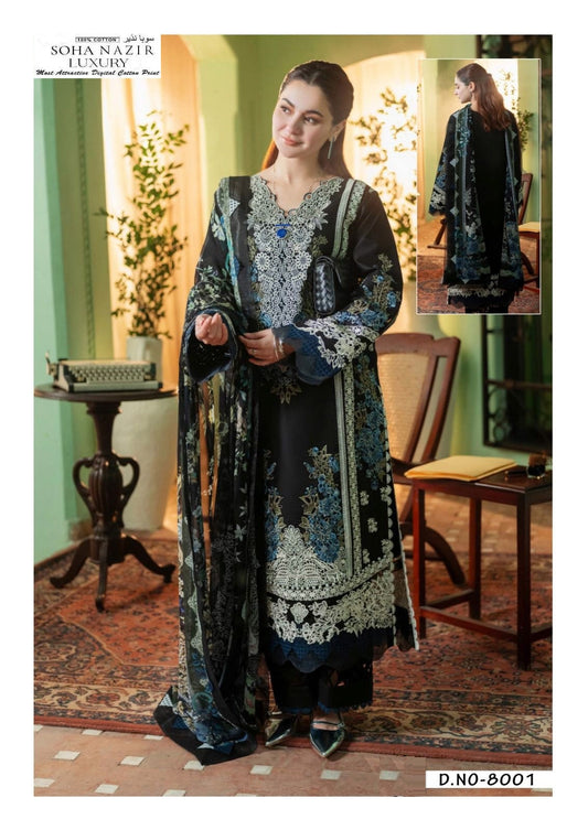 Soha Nazir Pakistani Designer Luxury Printed Lawn Suit