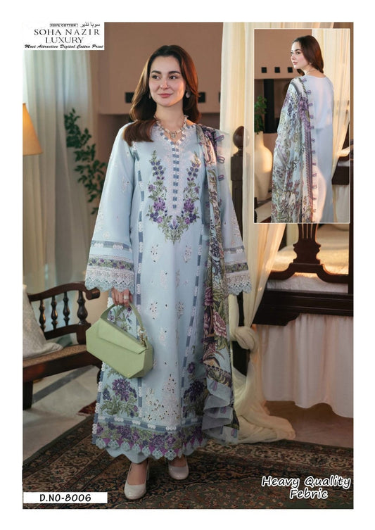 Soha Nazir Pakistani Designer Luxury Printed Lawn Suit