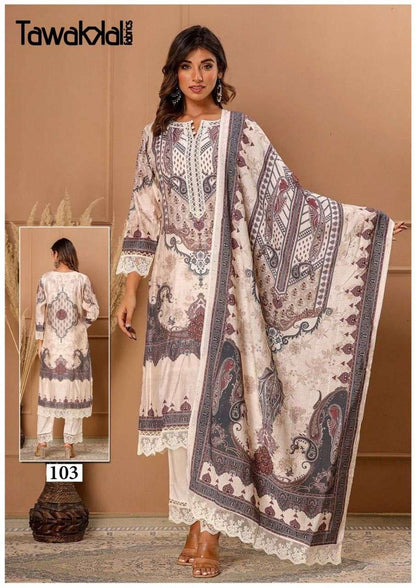 Tawakkal Pakistani Designer Pure Cotton Printed Shalwar Suit