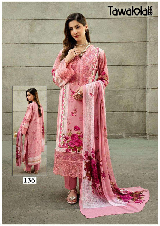 Tawakkal Pakistani Designer Pure Cotton Printed Shalwar Suit