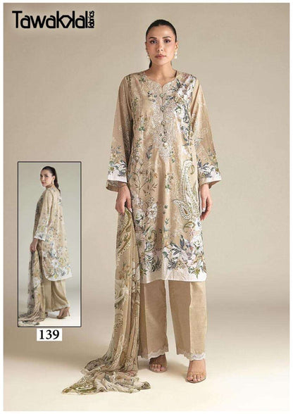 Tawakkal Pakistani Designer Pure Cotton Printed Shalwar Suit