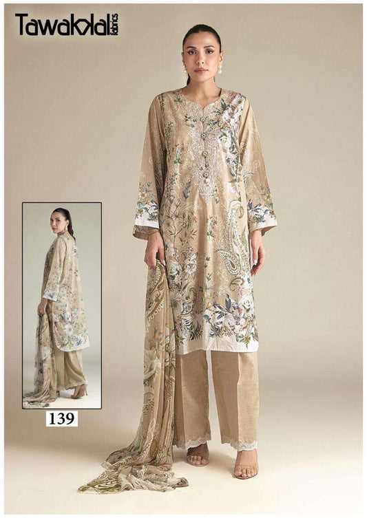 Tawakkal Pakistani Designer Pure Cotton Printed Shalwar Suit
