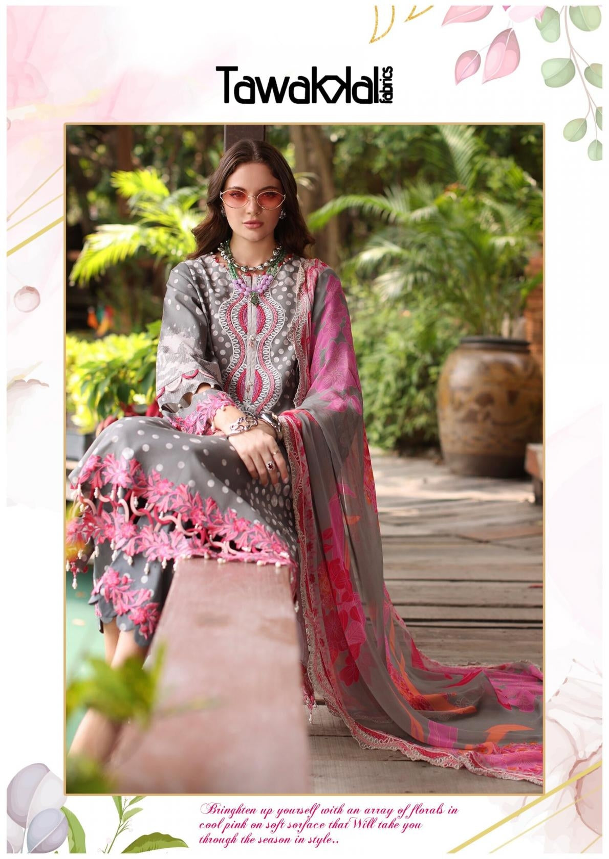 Tawakkal Pakistani Designer Pure Cotton Printed Shalwar Suit