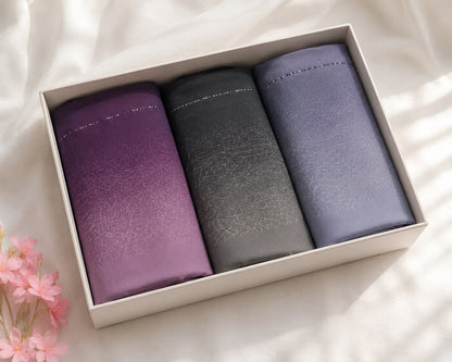 Silver to Charcoal Ombre Premium Jersey Hijab | Soft Stretch Everyday Hijab