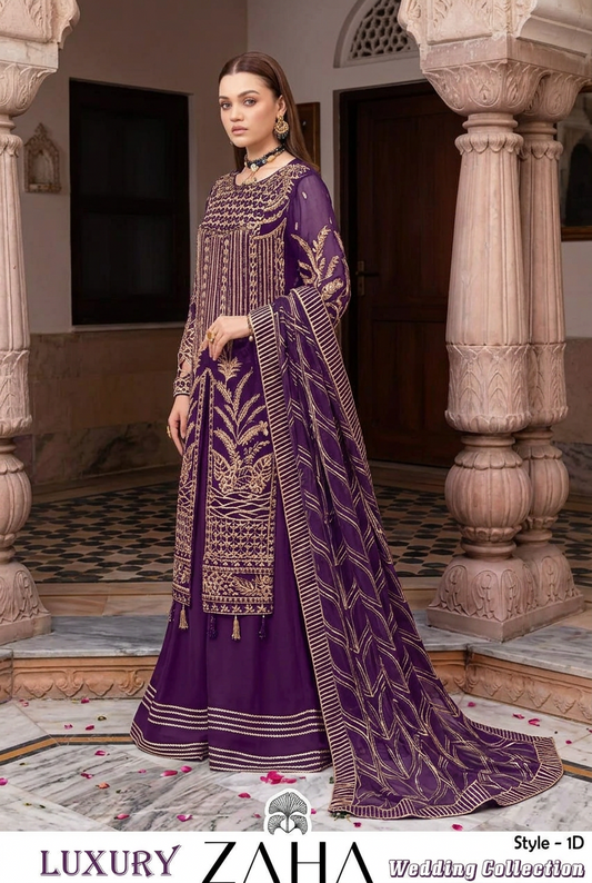 Zaha Pakistani Designer Luxury Wedding Party Wear Dress