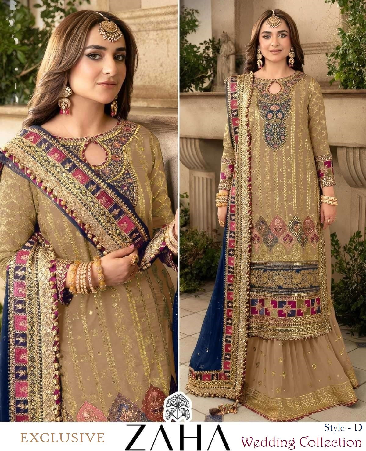 Zaha Exclusive Pakistani Designer Hit Wedding & Party Wear Suit