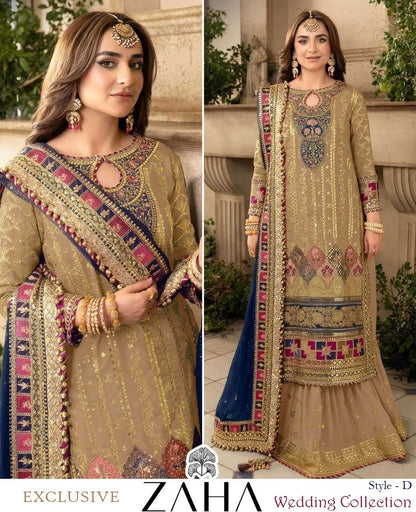 Zaha Exclusive Pakistani Designer Hit Wedding & Party Wear Suit