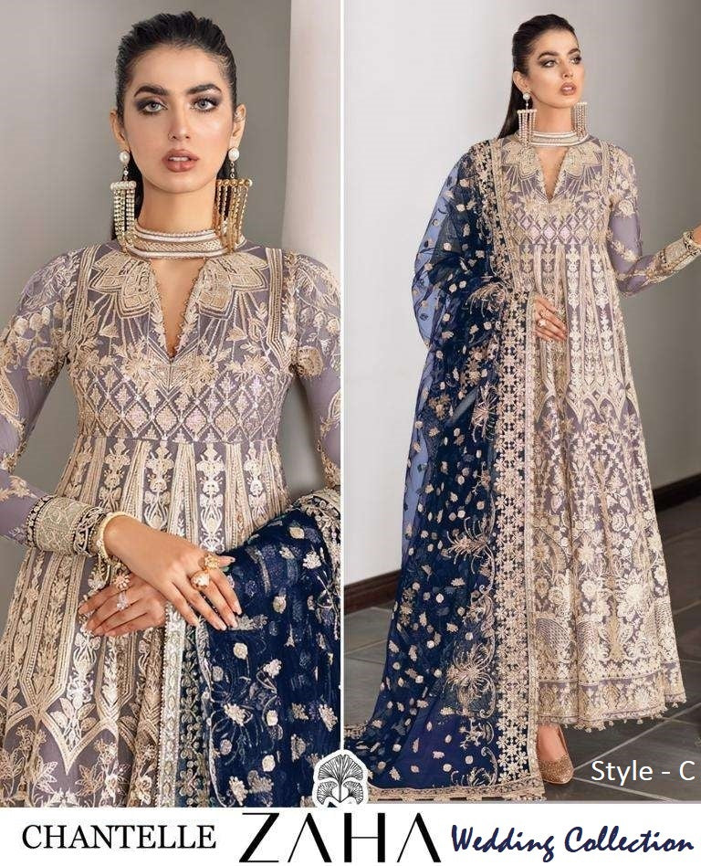 Zaha Pakistani Designer Super Hit Wedding Party Wear Gown