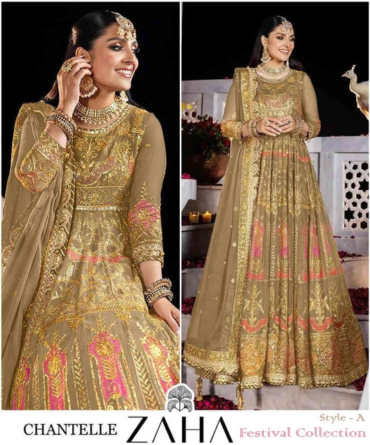 Zaha Pakistani Designer Exclusive Wedding Party Wear Gown