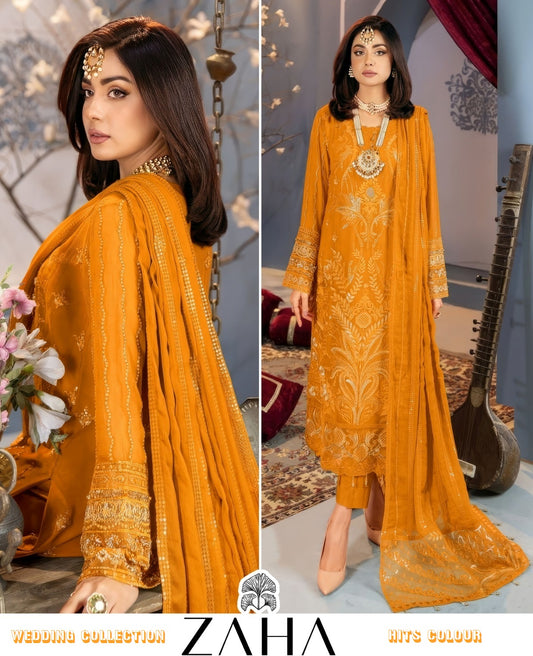 Zaha Pakistani Designer Luxury Wedding Party Wear Dress