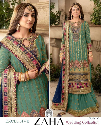 Zaha Exclusive Pakistani Designer Hit Wedding & Party Wear Suit