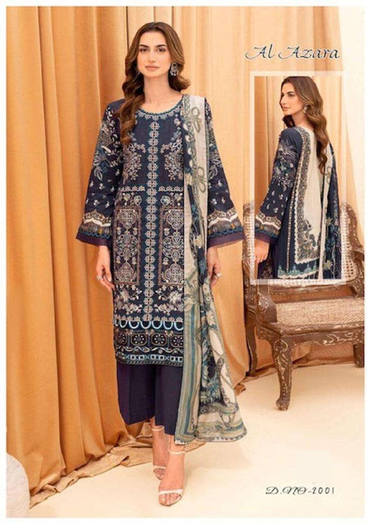 Al Azara  Pakistani Designer Pure Lawn Cotton Printed Suit