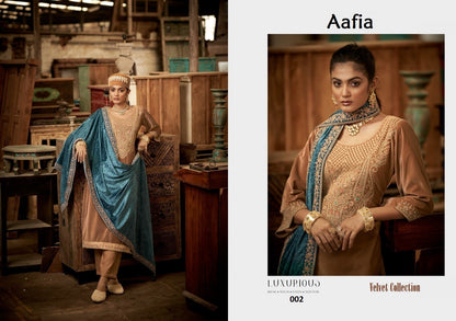 Aafiya Pakistani Designer Beautiful Velvet Classic Party Wear Dress