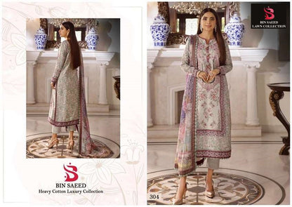 Bin Saeed Pakistani Designer Hit Printed Lawn Cotton Suit