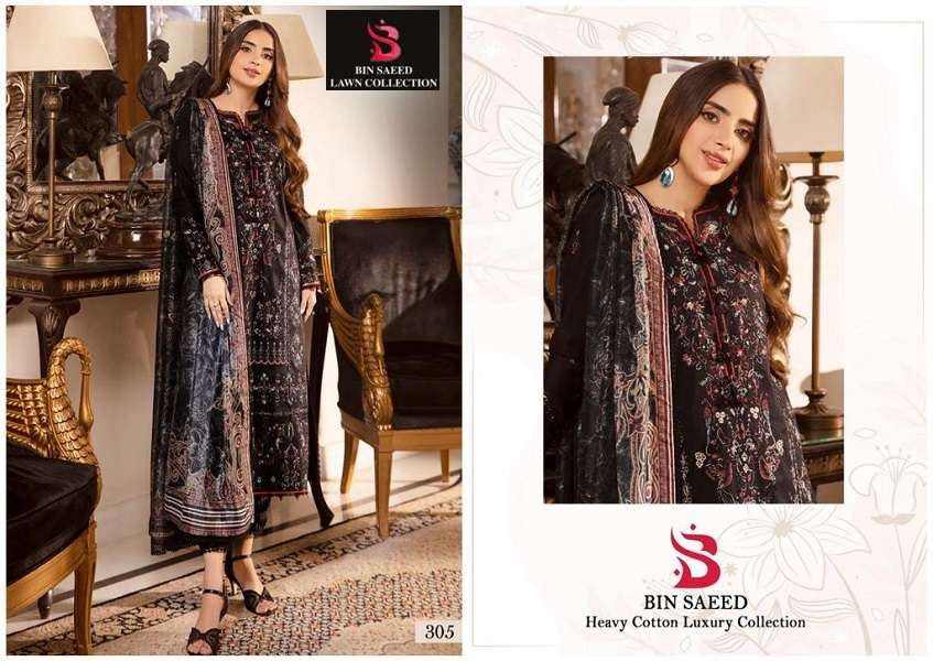 Bin Saeed Pakistani Designer Hit Printed Lawn Cotton Suit