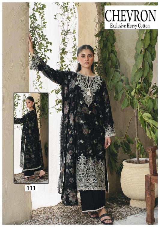 Chevron Pakistani Designer Pure Lawn Cotton Printed Suit