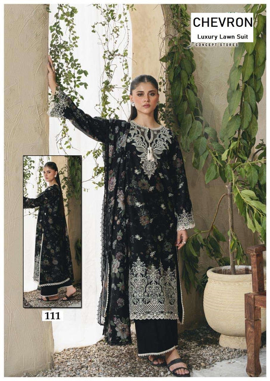 Chevron Pakistani Designer Pure Lawn Cotton Printed Suit