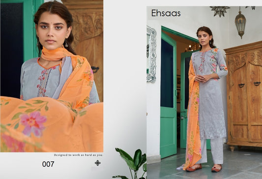 Ehsaas Designer Classic Pure Cotton Embroidered Lawn Suit