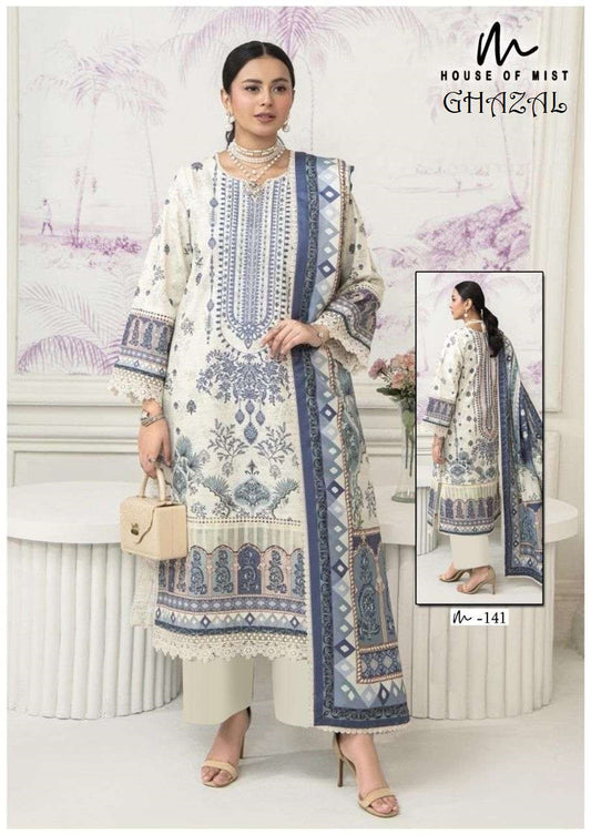 Ghazal Pakistani Designer Pure Cotton Printed Shalwar Suit