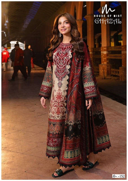 Ghazal Pakistani Designer Pure Cotton Printed Shalwar Suit
